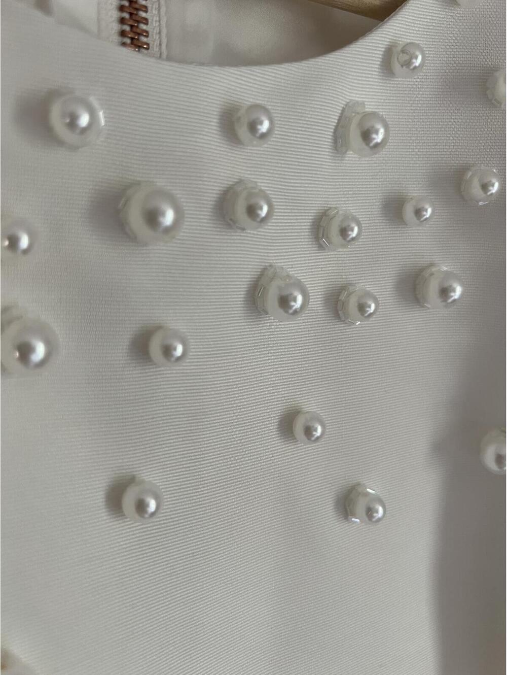 Ted Baker Milliea Pearl Embellished Dress, White, Size US 8 - Picture 4 of 9